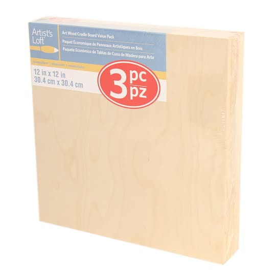 6 Packs: 3 ct. (18 total) 12" x 12" Cradled Wood Painting Panels by Artist's Loft™